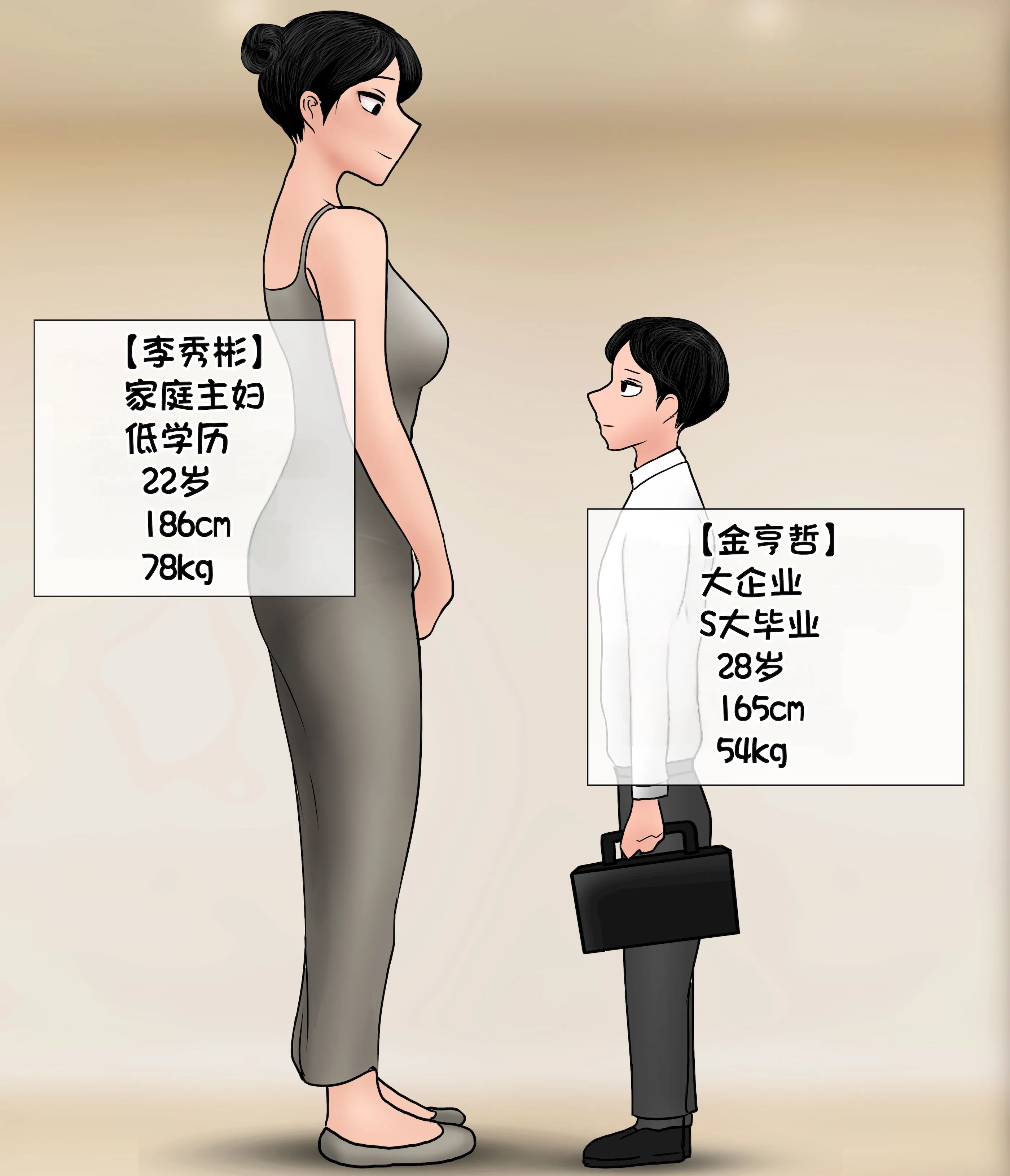 [Philia] 我成了低学历高个老婆的专属奴隶 펨돔아내 第1话